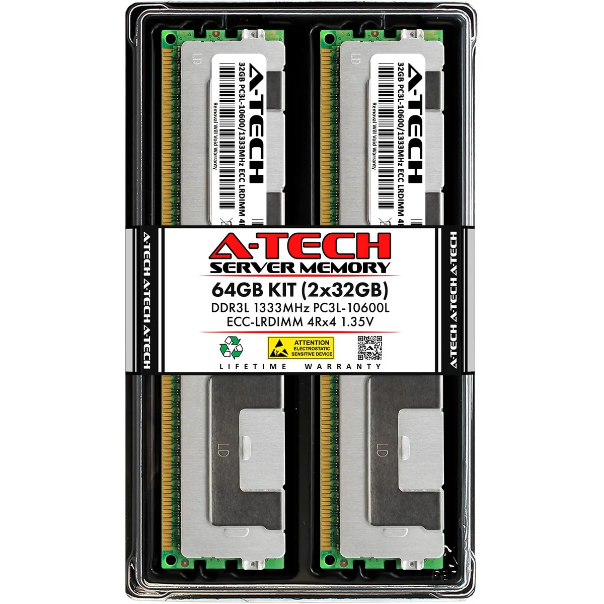 A-Tech A-Tech 64GB (2x32GB) DDR3L 1333 ECC LRDIMM 240-Pin 1.35V Server RAM — product photo