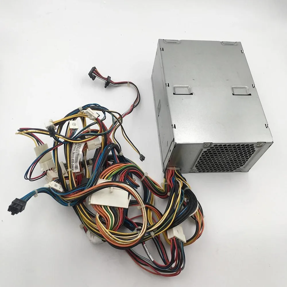 Rectangular ATX power supply unit with matte black finish and rear fan grille