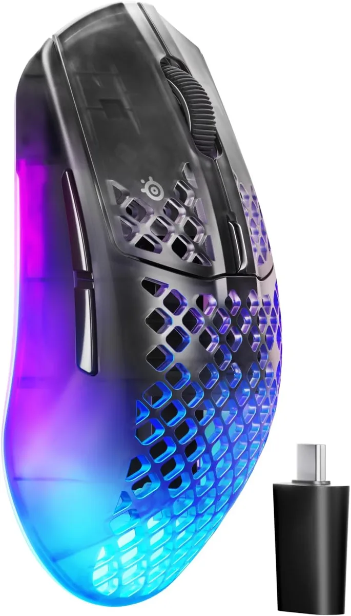 SteelSeries SteelSeries Aerox 3 62717 gaming mouse 68g 26000 DPI 4K polling 200h battery IP54 80m clicks — product photo