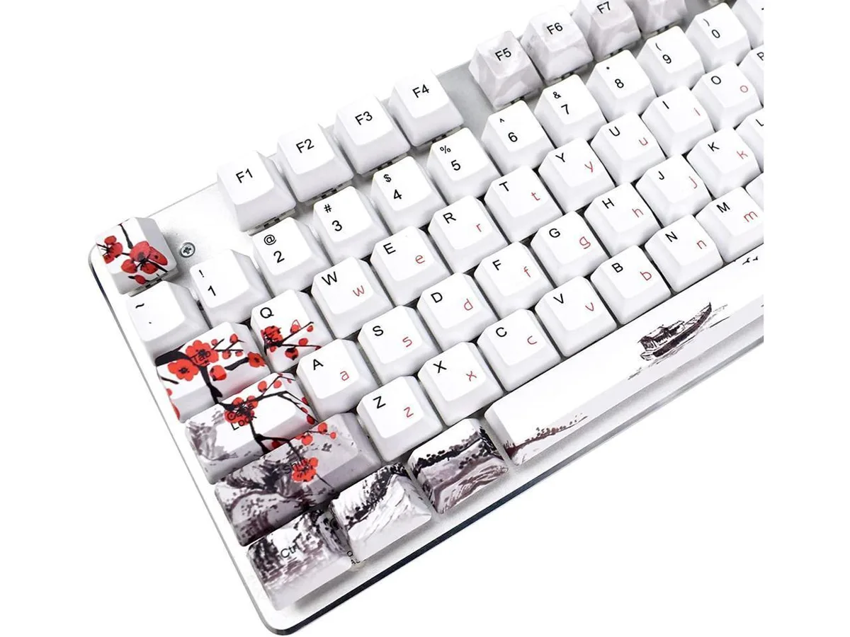 BUCIER BUCIER 110-Key PBT Keycap Set Plum Blossom 60% — product photo