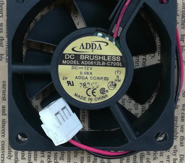Fans Fans AD0812XB-A73GPBearing 12V 0.55A 4000RPM 80mm double ball bearing case fan — product photo