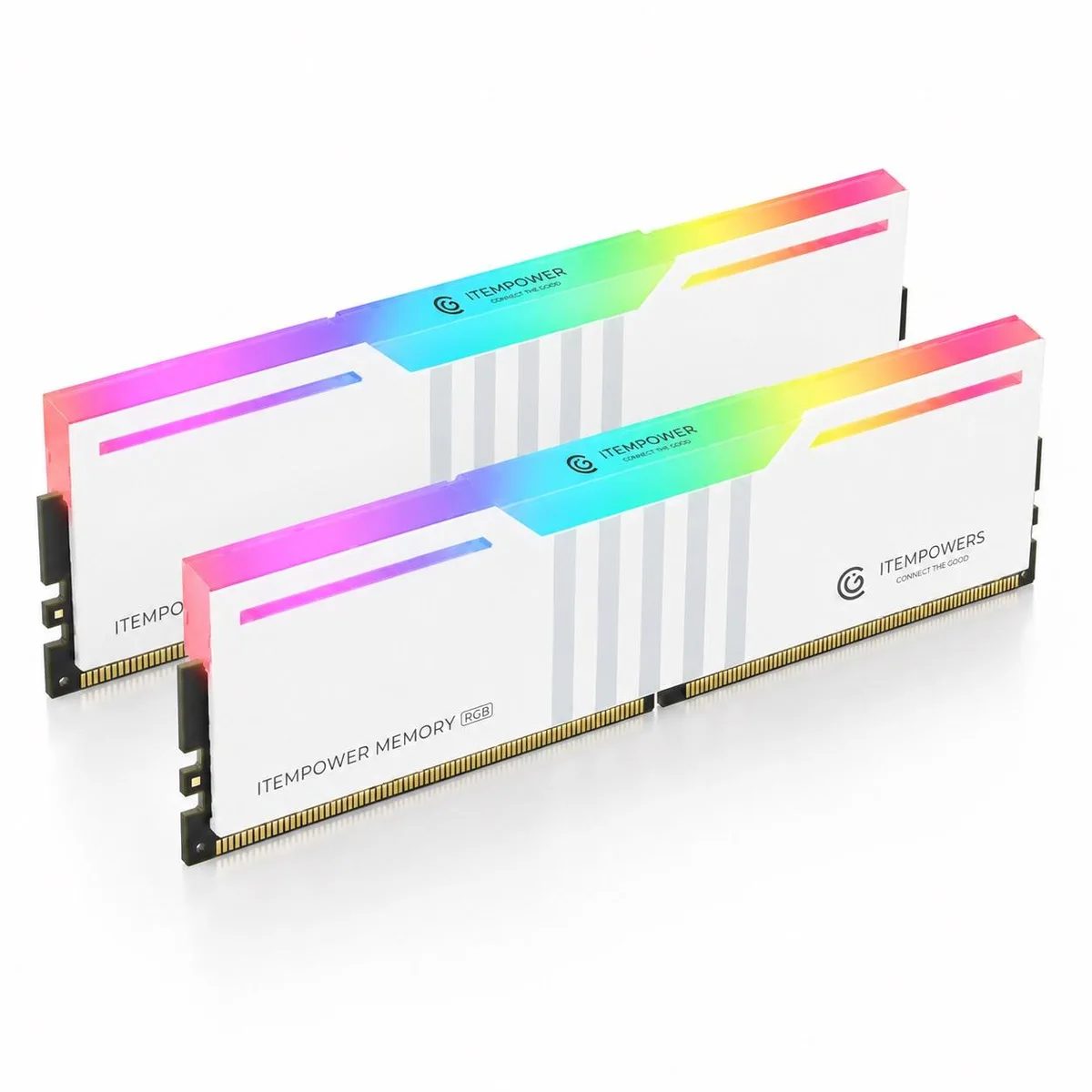ITEMPOWERS ITEMPOWERS IPRGB02DR40832WHT 16GB (2×8GB) DDR4 3200MHz RGB White desktop RAM — photo du produit