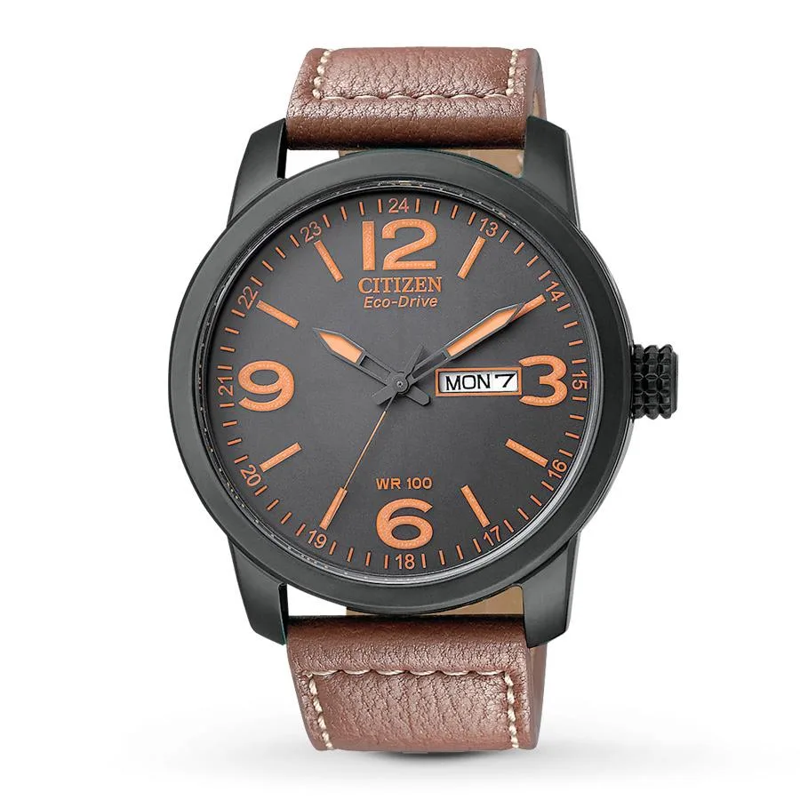 Citizen Citizen BM8475-26E Eco-Drive 42 mm black dial brown leather watch — product photo