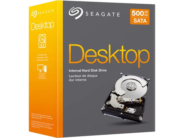 Silver 3.5 inch SATA hard drive with exposed circuit board