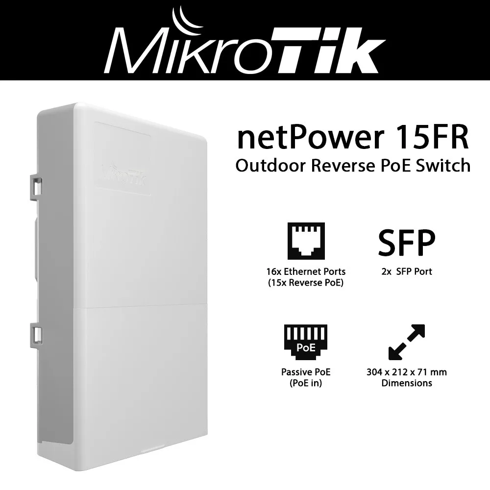 Mikrotik Mikrotik CRS318-1Fi-15Fr-2S-OUT netPower 15FR Outdoor Switch 15 Ports — ภาพสินค้า