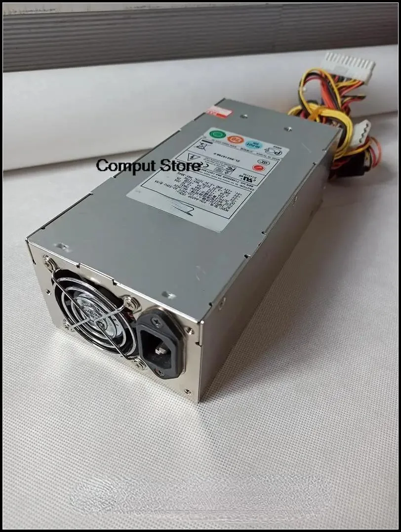 Silver ATX server power supply unit with fan grille