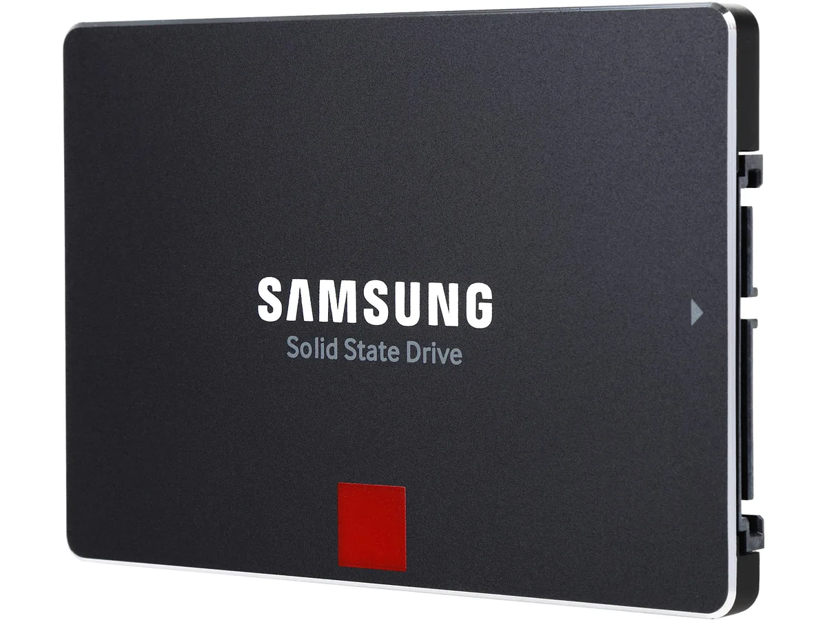 Rectangular 2.5 inch silver metal drive with label and connector edge