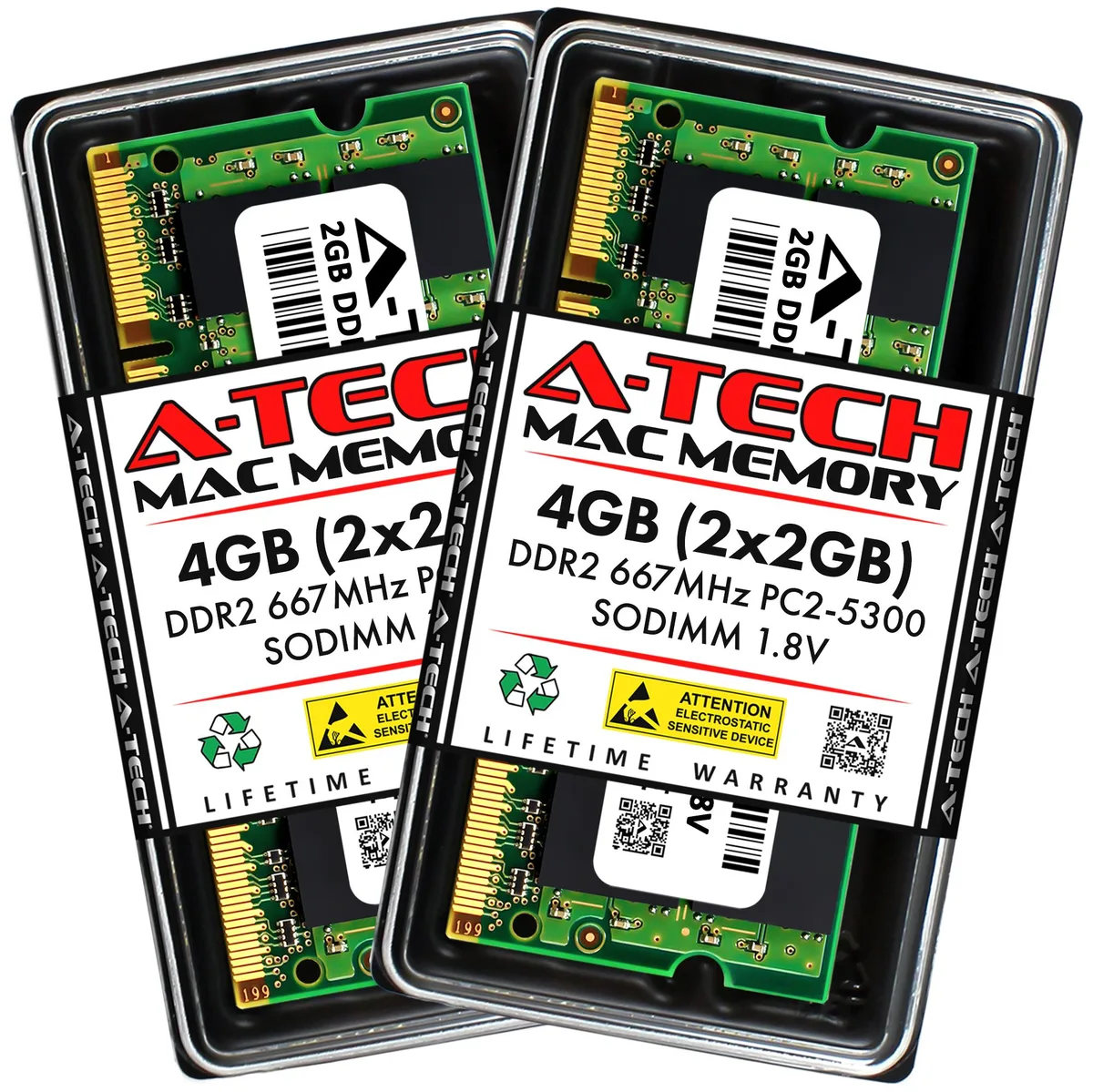 A-Tech A-Tech 4GB (2x2GB) DDR2 667MHz PC2-5300 SODIMM 200-Pin memory upgrade — produktbild