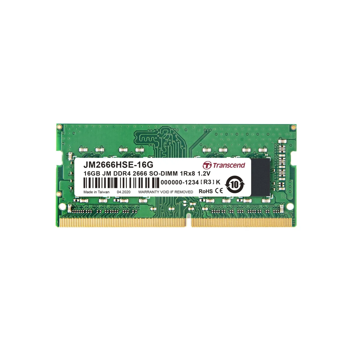 Transcend Transcend JetRam 16GB DDR4 2666MHz CL19 SO-DIMM laptop RAM — ภาพสินค้า