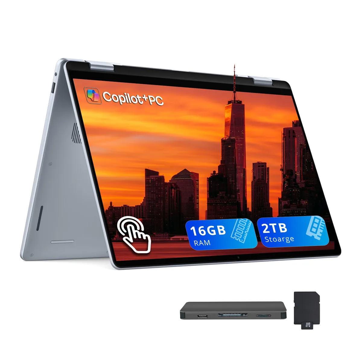DELL DELL Plus 2-in-1 Laptop 16" Intel Core Ultra 7 256V 16GB 1TB SSD Blue — 商品写真