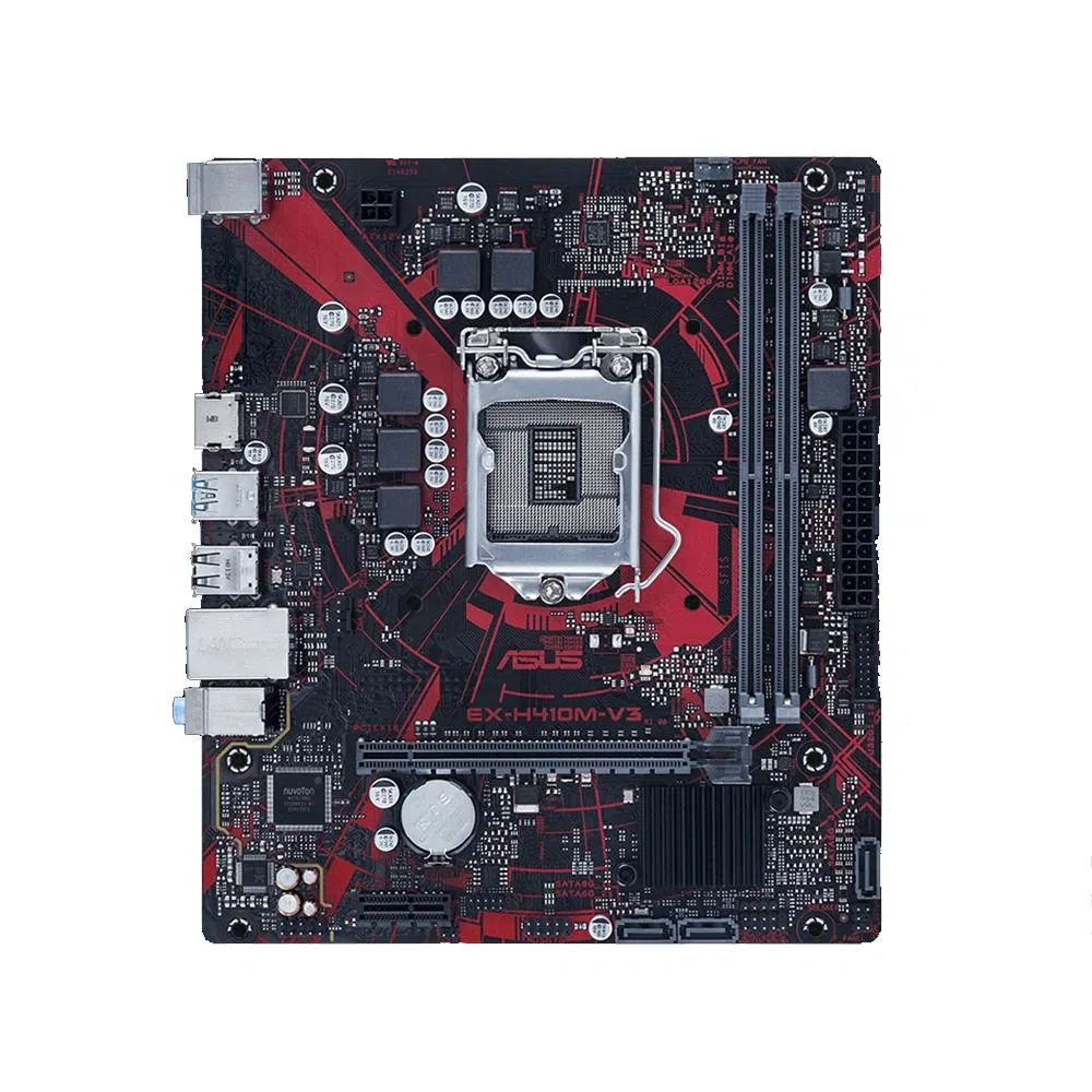 Green micro-ATX board with silver LGA 1200 socket and black DDR4 slots