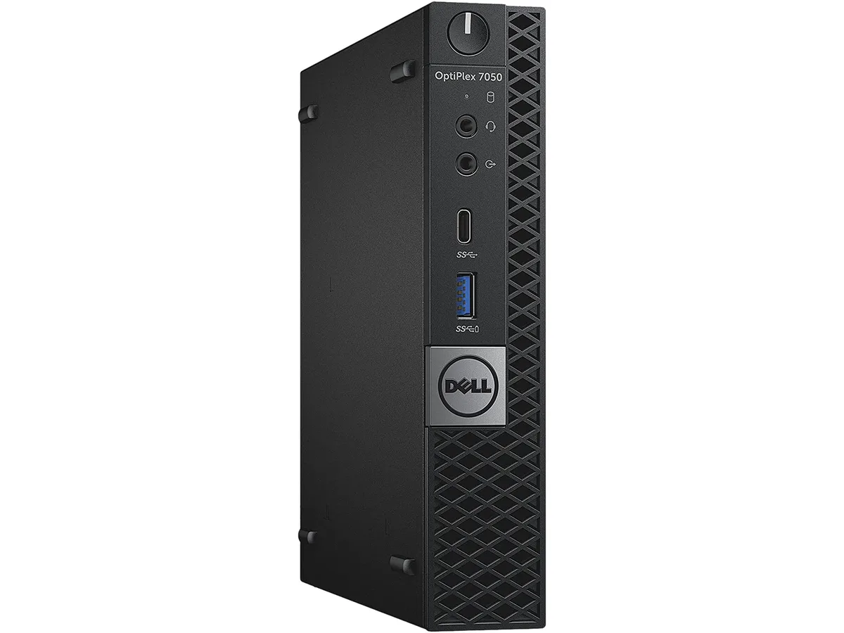 Small black micro desktop PC, compact cube shape