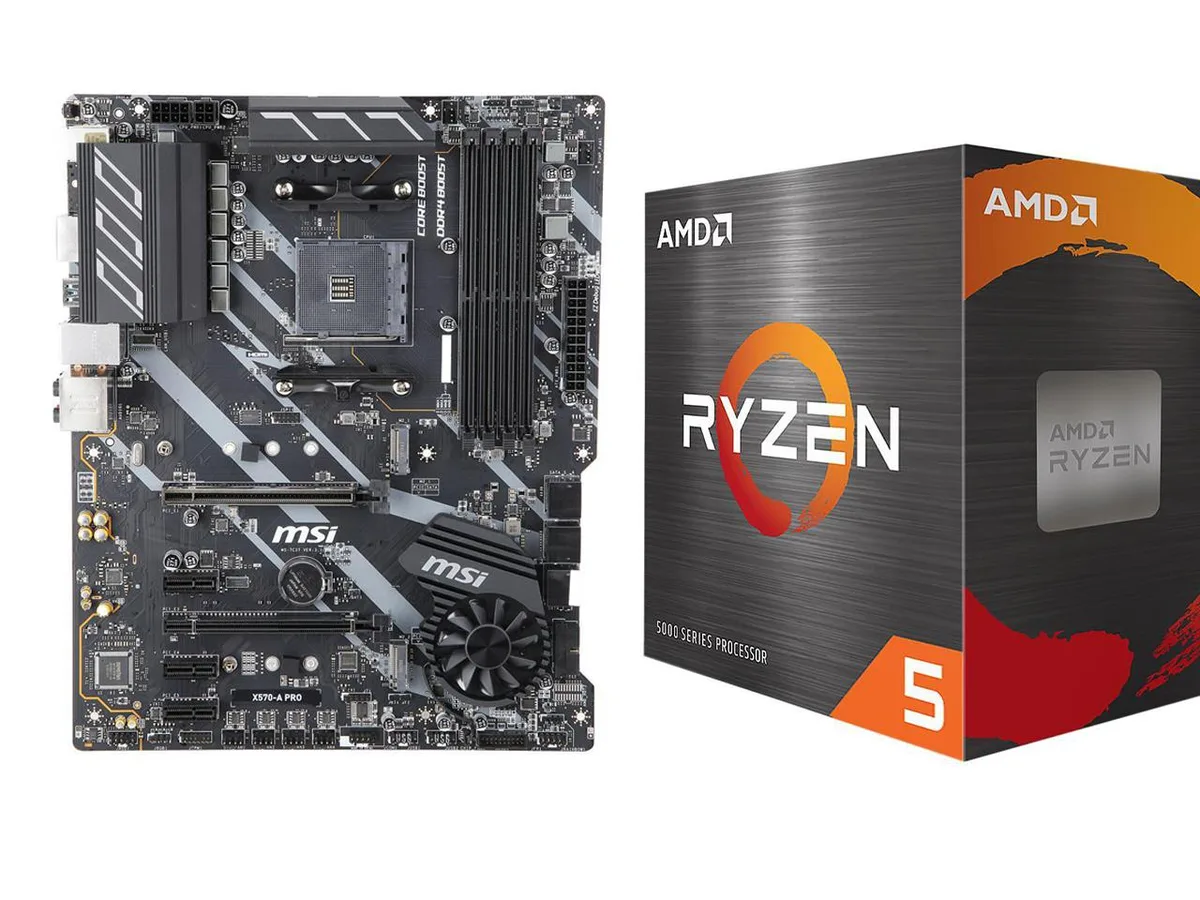 MSI MSI X570-A PRO AMD motherboard with Ryzen 5 5600G — photo du produit
