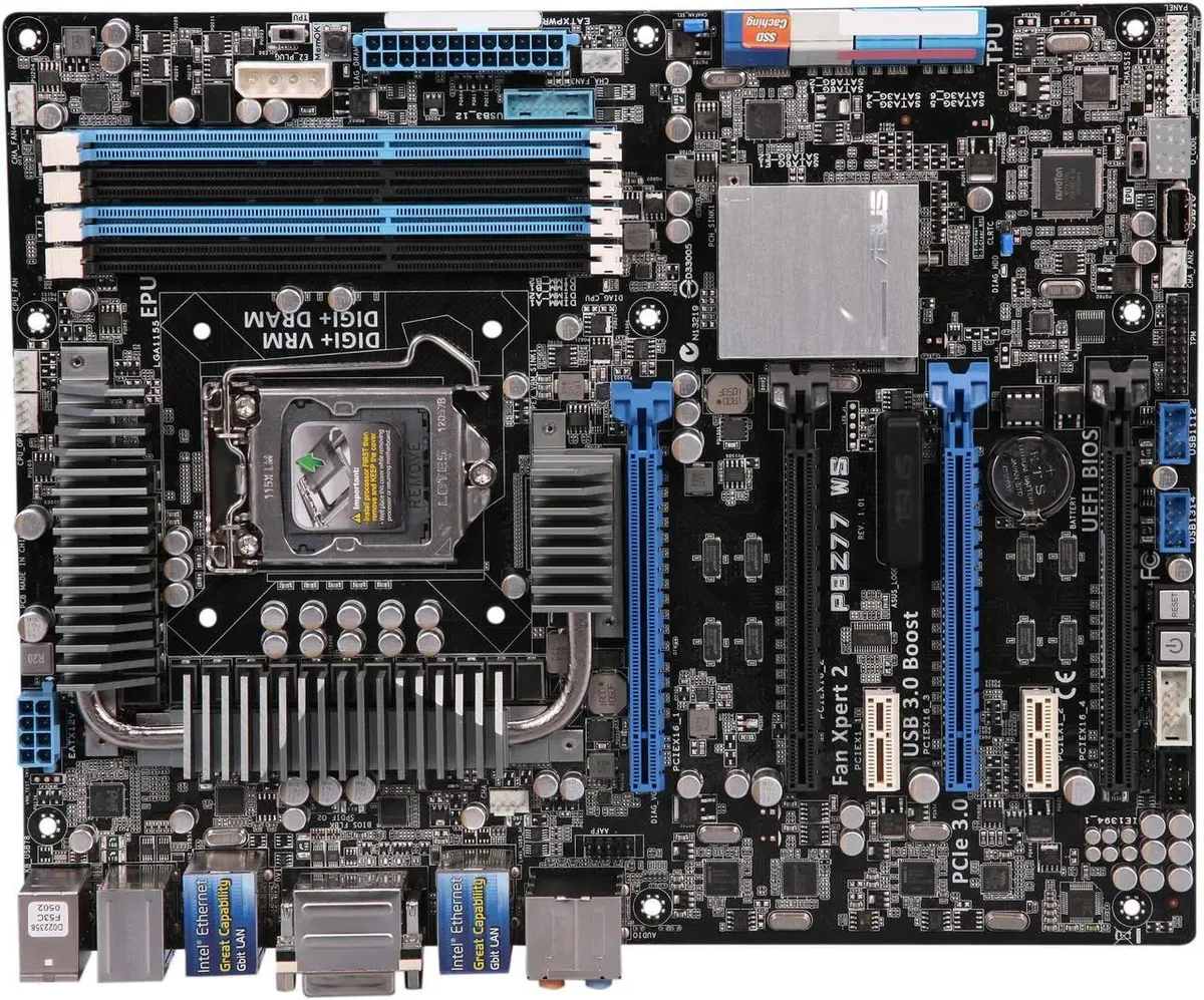 ASUS ASUS P8Z77 WS Intel Z77 LGA 1155 DDR3 32GB ATX motherboard — product photo