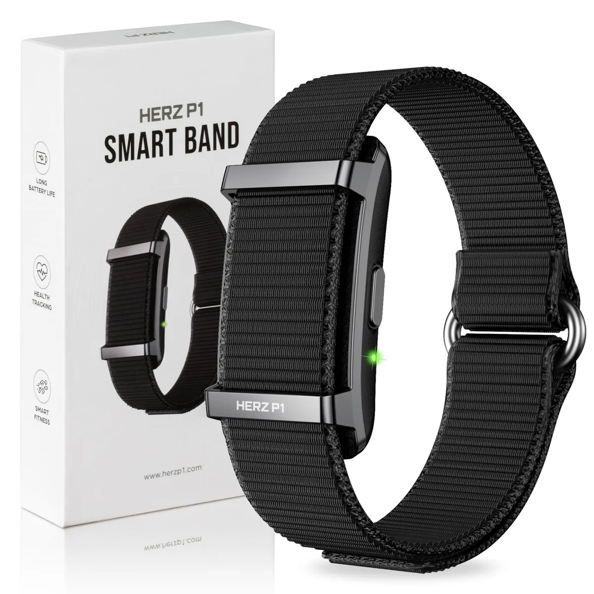 HTC Herz P1 Smart Band Black 1.04" 30 days Bluetooth 5.4 — produktfoto