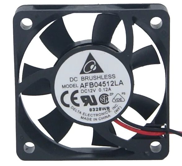 Black 45mm ball-bearing fan with two-wire power connector