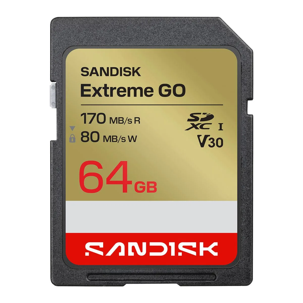 SanDisk SanDisk Extreme Go SDXC 64GB 170MB/s U3 V30 memory card — Produktfoto