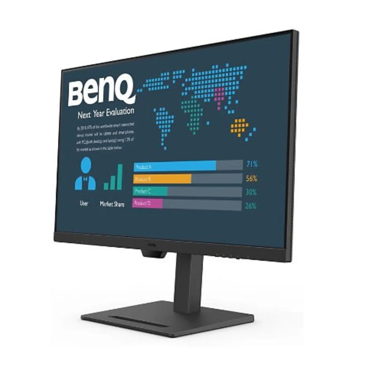 Refurbished 31.5 inch black BenQ monitor on ergonomic stand