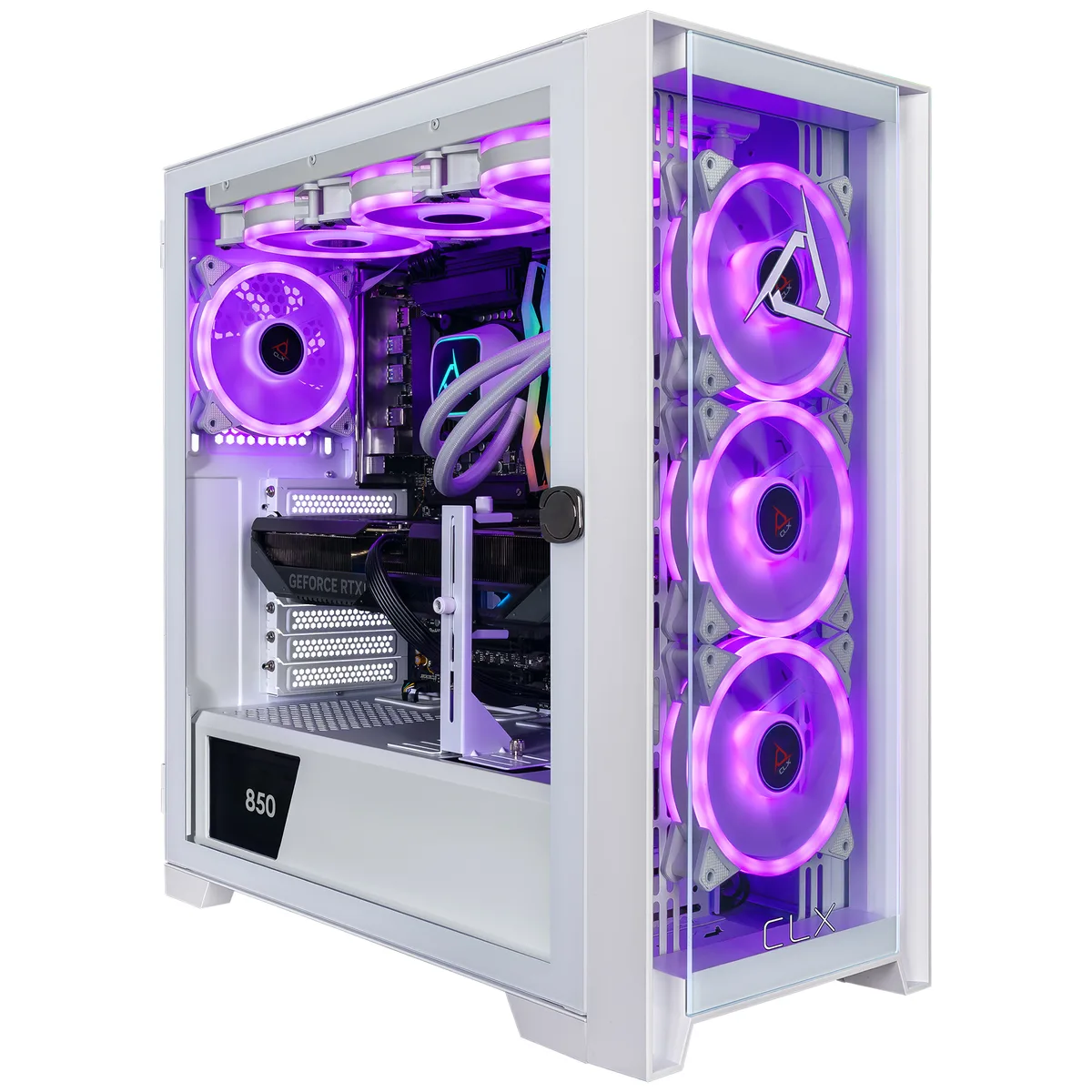 CLX Gaming CLX Gaming TGMSETRTU5203WM Gaming PC Intel Core Ultra 9 285K 64GB DDR5 RTX 5070 12GB GDDR7 2TB NVMe 4TB HDD — product photo