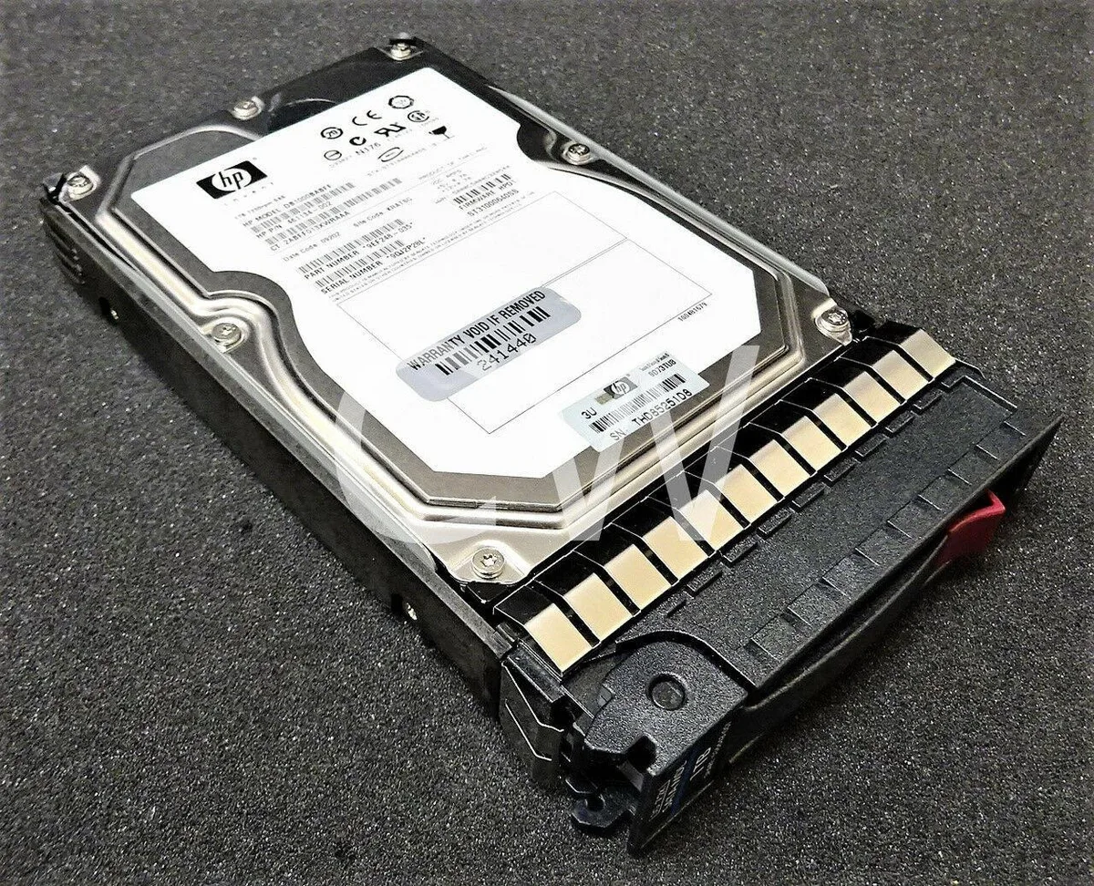 Silver 3.5 inch SAS hard drive with black Smart Carrier tray