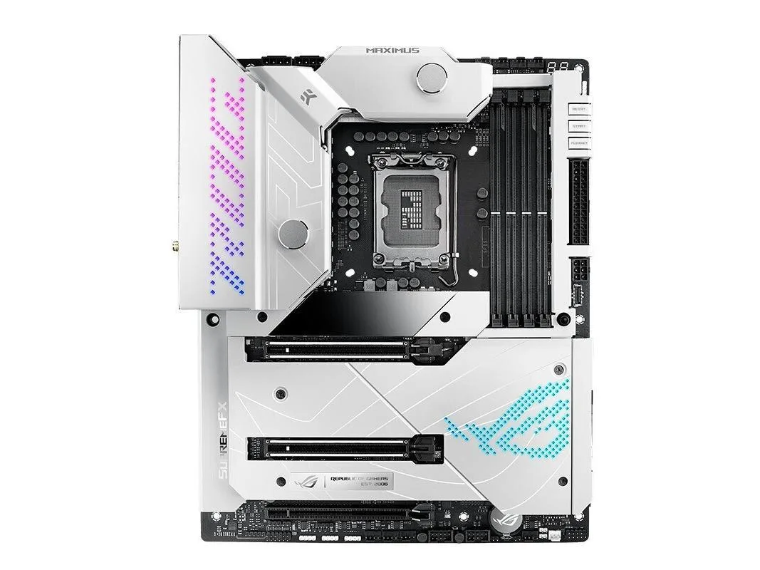 ASUS ROG MAXIMUS Z690 FORMULA ATX motherboard with metallic finish and integrated I/O shield