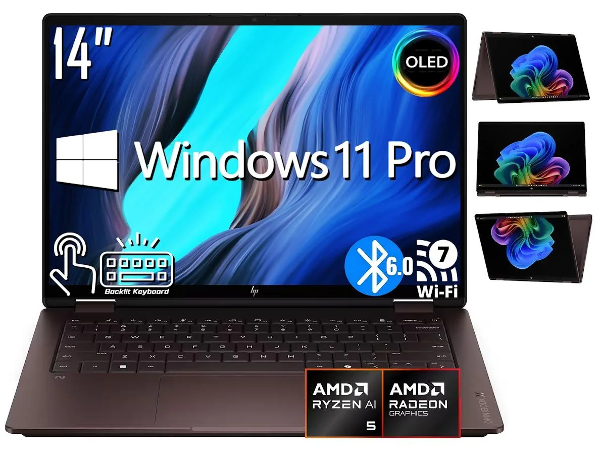 HP HP OmniBook X 2-in-1 AMD Ryzen AI 5 430 16GB 1TB 14" OLED — תמונת המוצר