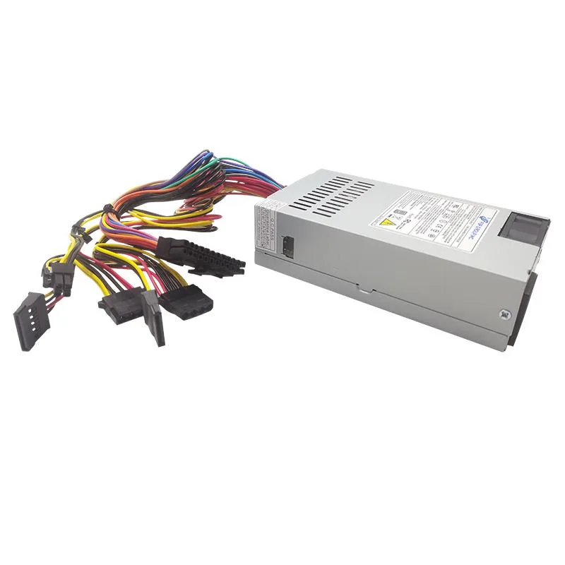 Silver 1U Flex power supply unit with rear fan grille and power socket