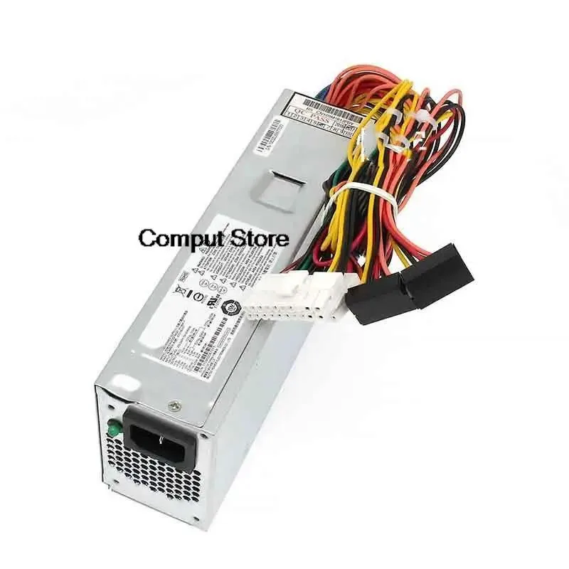 Small rectangular ATX power supply unit with metal casing and ventilation grill
