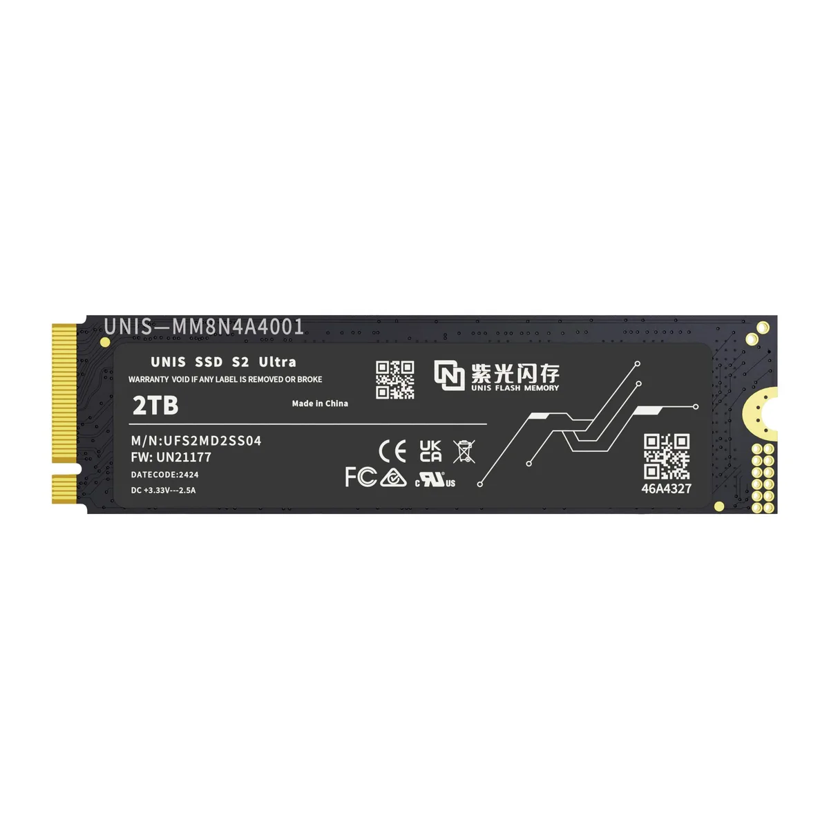M.2 2280 internal SSD with graphene heatsink and dark circuit board