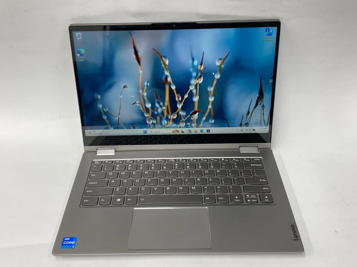 Silver 14 inch touchscreen laptop with charger