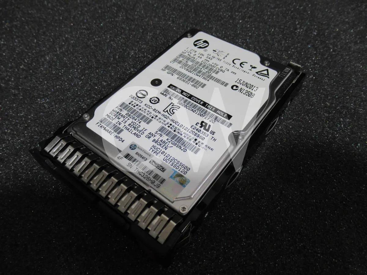 Silver 2.5 inch SAS hard drive in black smart carrier caddy