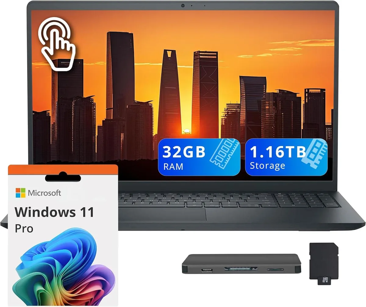 DELL DELL Inspiron 15.6" FHD Touchscreen i5-1334U 32GB 1.16TB Full Size Keyboard Webcam Win 11 Pro business laptop — 商品照片