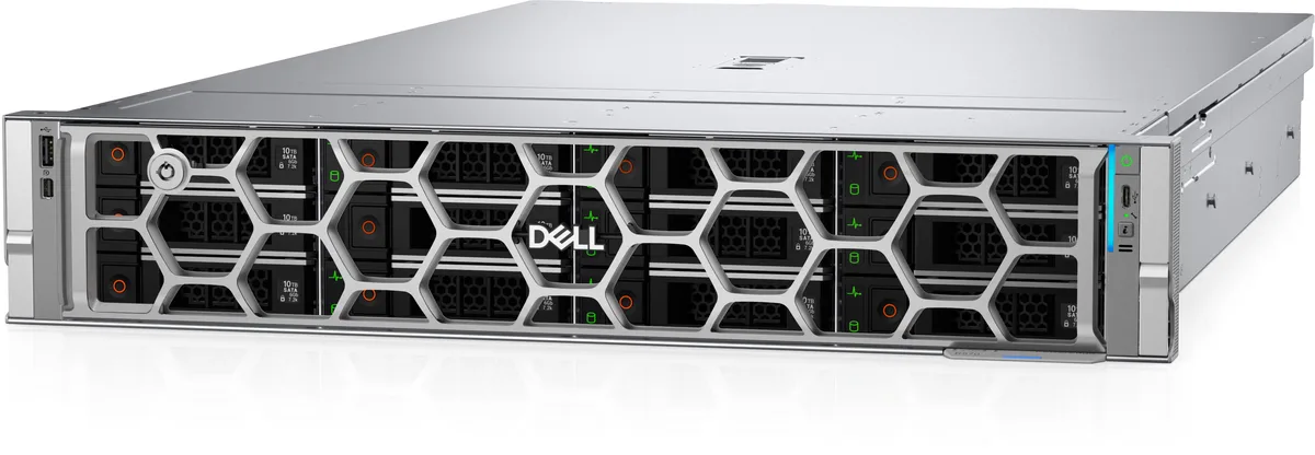 Silver 1U rack server chassis with front drive bays and rear ventilation