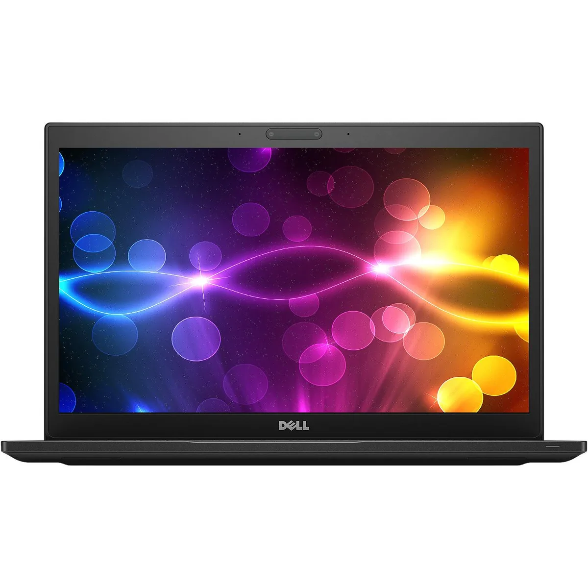 Black Dell Latitude 7490 14 inch laptop, closed lid, matte finish