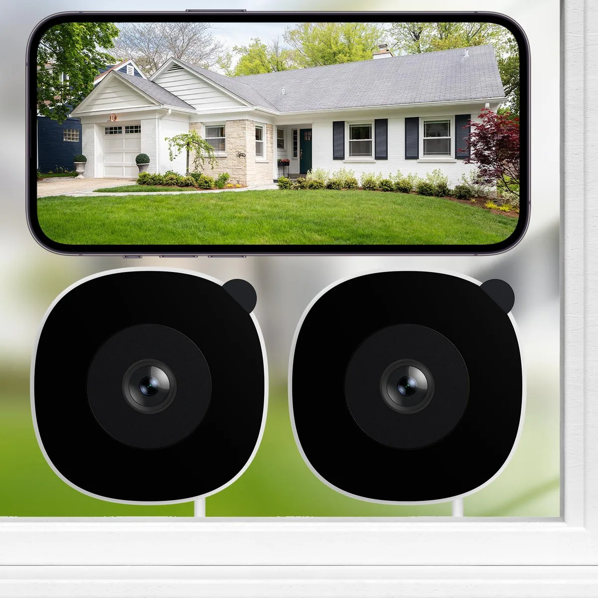 Clover K1 2K Wireless Surveillance 2-Pack Window Mount 105° 2.4/5 GHz — ürün fotoğrafı