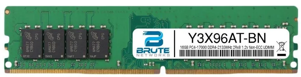 Brute Networks Brute Networks HP Compatible 16GB DDR4-2133 CL15 2Rx8 1.2V Non-ECC UDIMM Y3X96AT — product photo