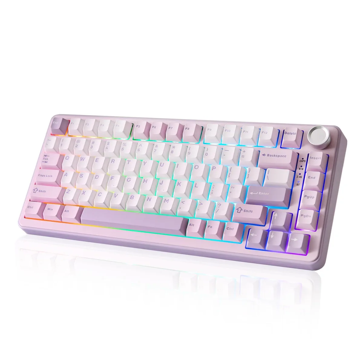 YUNZII YUNZII B75 PRO Wireless Mechanical Gaming Keyboard 75% Knob Purple Cocoa V2 Switch — productfoto