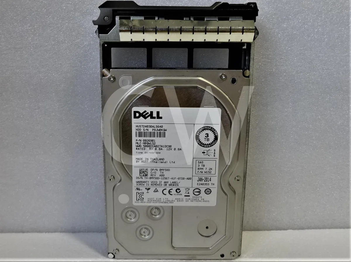 DELL DELL HUS724030ALS640 3TB 7.2K 6Gb/s SAS 3.5" internal hard drive with caddy — 商品写真