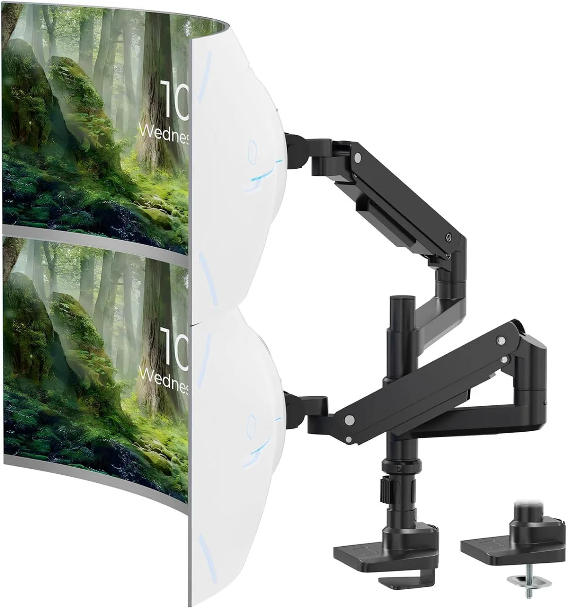 BFKK BFKK 17-49 inch Dual Monitor Arm Vertical Stacked VESA 75/100 Black — φωτογραφία προϊόντος