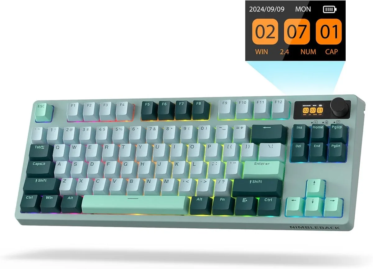 LTC LTC Nimbleback NB841 PRO 75% Wireless Mechanical Gaming Keyboard 84 Keys Linear Switch Green — preces foto