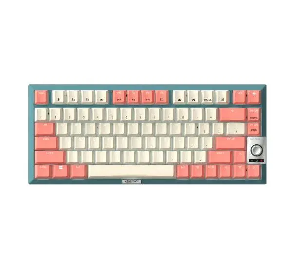 Cherry 75% 81-key wireless keyboard blue pink PBT keycaps white backlight