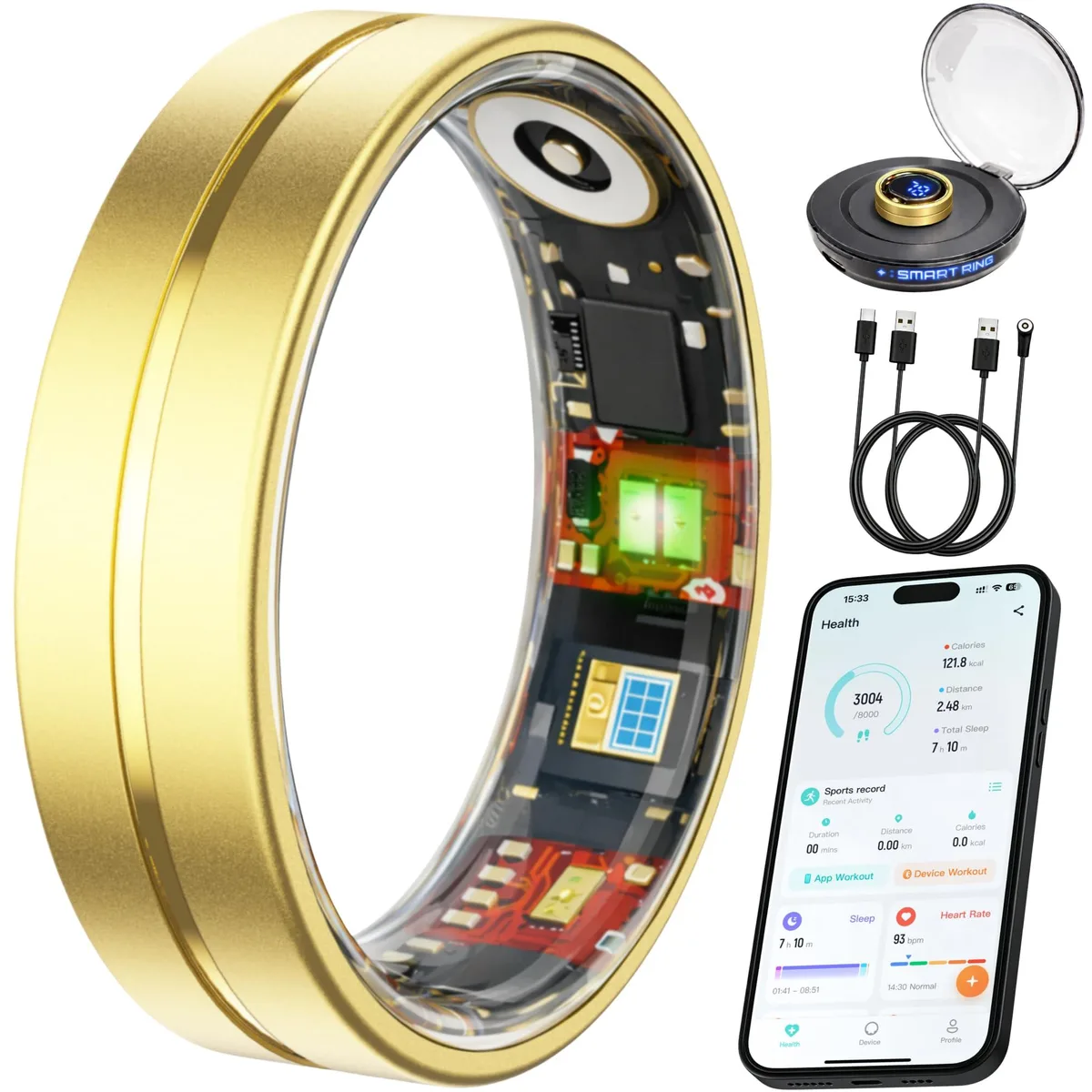 HTC VIVIYO-30 Smart Ring Matte Gold Size 9 — product photo