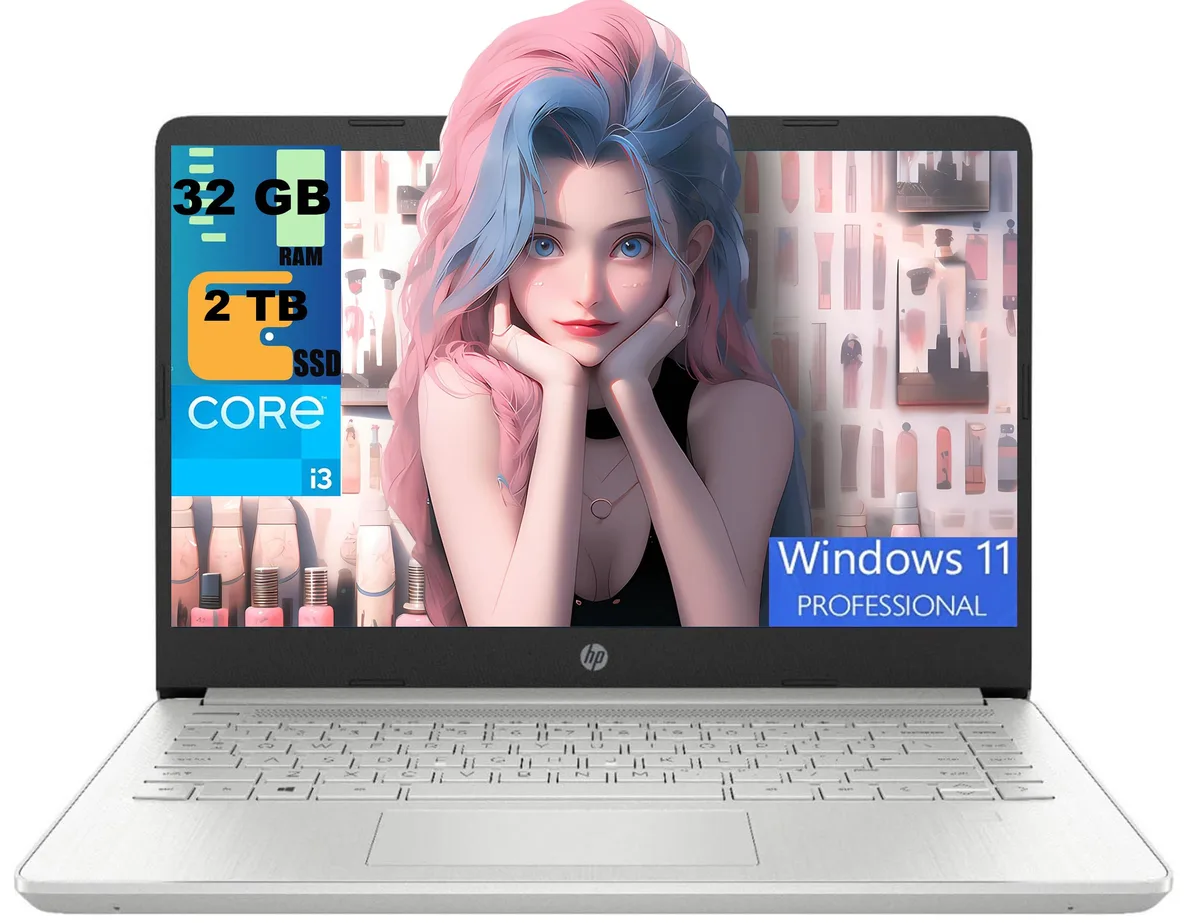 HP HP 14 laptop i3-1115G4 32GB 2TB Silver — photo du produit