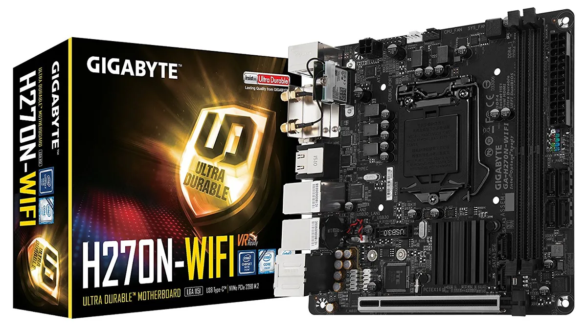 GIGABYTE GIGABYTE GA-H270N-WIFI rev. 1.0 LGA 1151 Intel H270 Mini ITX Motherboard — product photo