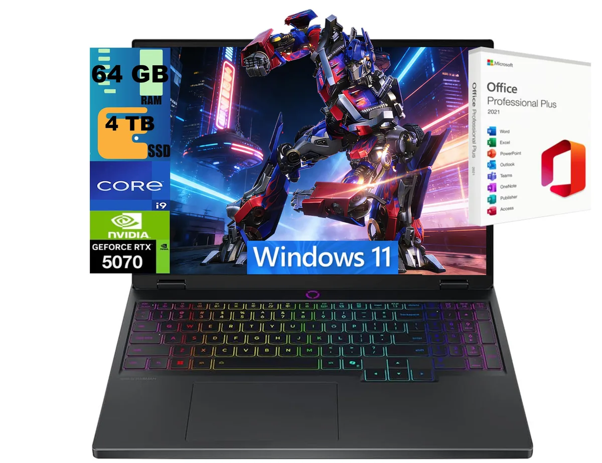 Lenovo Lenovo Legion 5 15 gaming laptop 15.1" WQXGA OLED i9-14900HX RTX 5070 64GB DDR5 4TB — Produktfoto