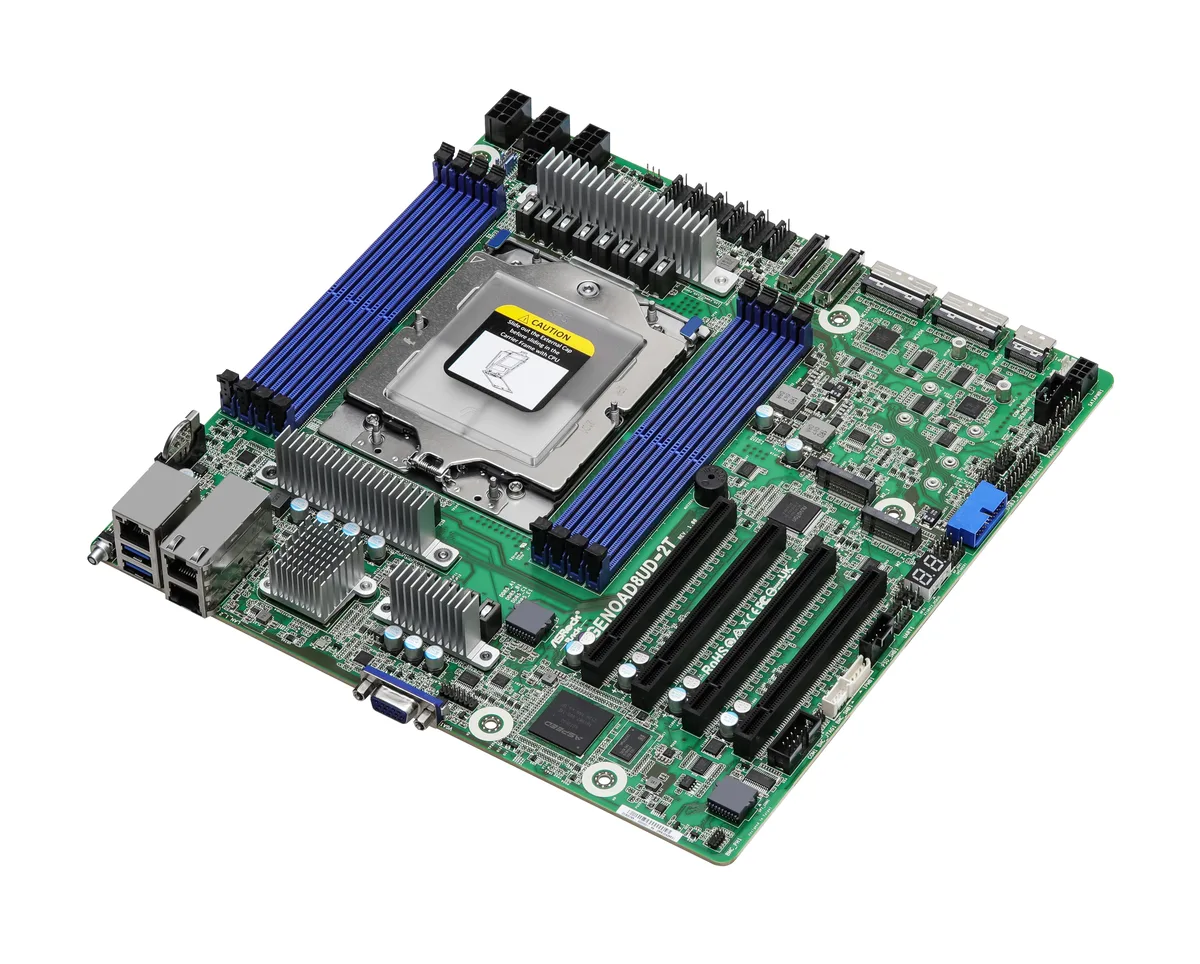 Deep Micro-ATX server motherboard with SP5 socket and dual 10GbE ports