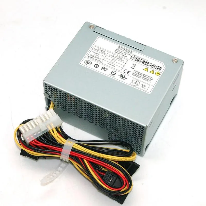 Rectangular ATX power supply unit with 20-pin connector and eight SATA ports