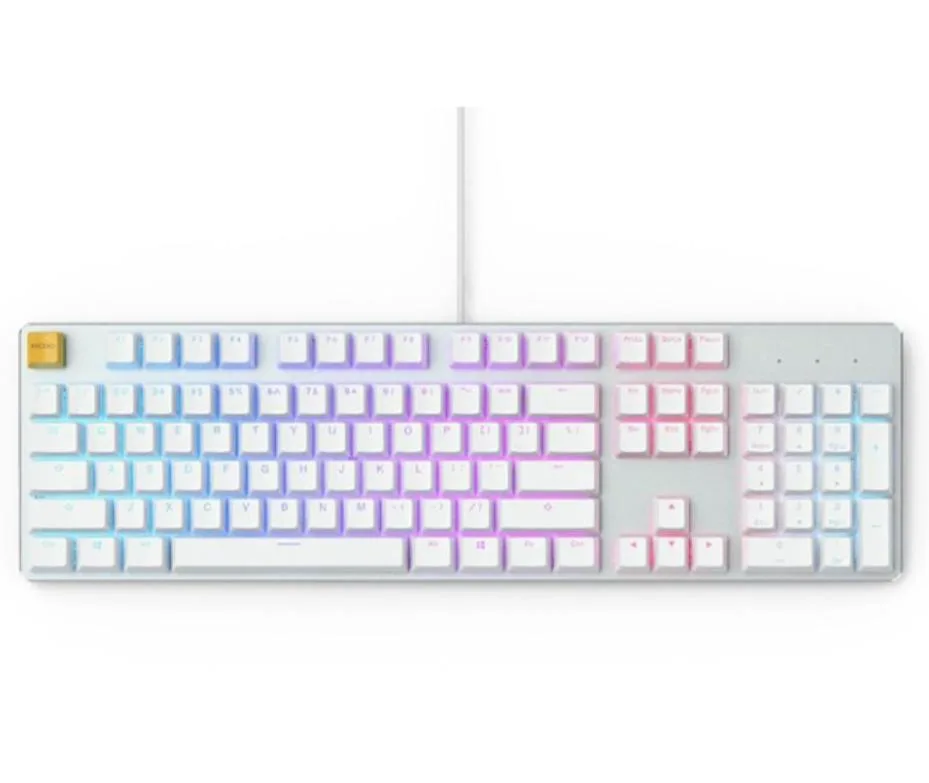 FOCUSTEC FOCUSTEC Gaming Keyboard Full Size 104 Key RGB Brown Switches Hot Swap White — toote foto