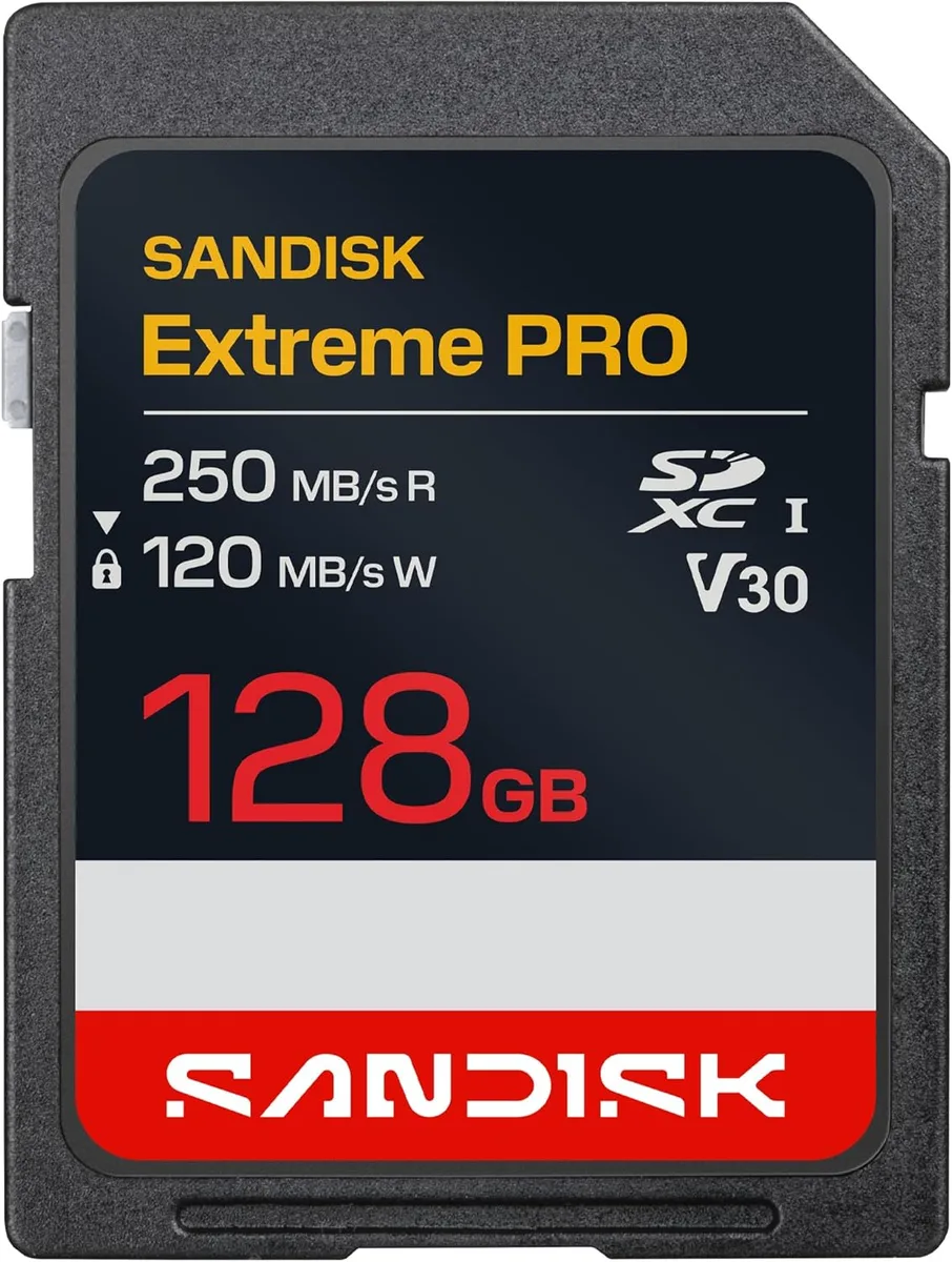 SanDisk SanDisk Extreme Pro SDXC 128GB UHS-I U3 V30 A2 SDSDXXJ-128G-GSCIN memory card — product photo