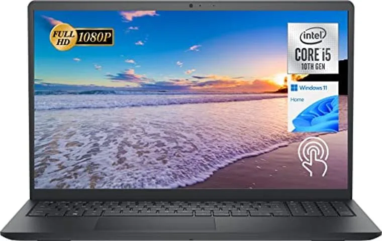 Black Dell Inspiron 15 laptop with 15.6 inch touchscreen display